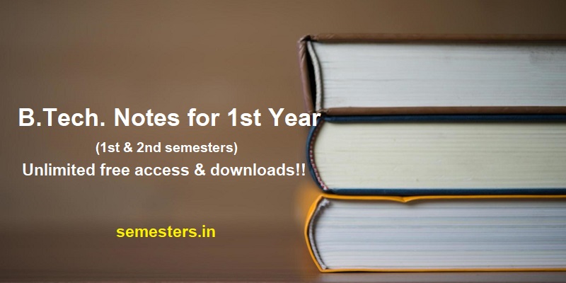 B.Tech. 1st Year Syllabus Notes for All Universities AKTU Btech Notes